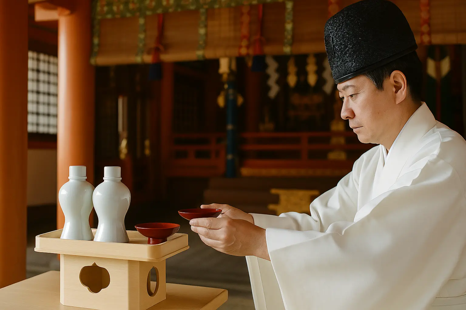 신단에 바쳐진 신주