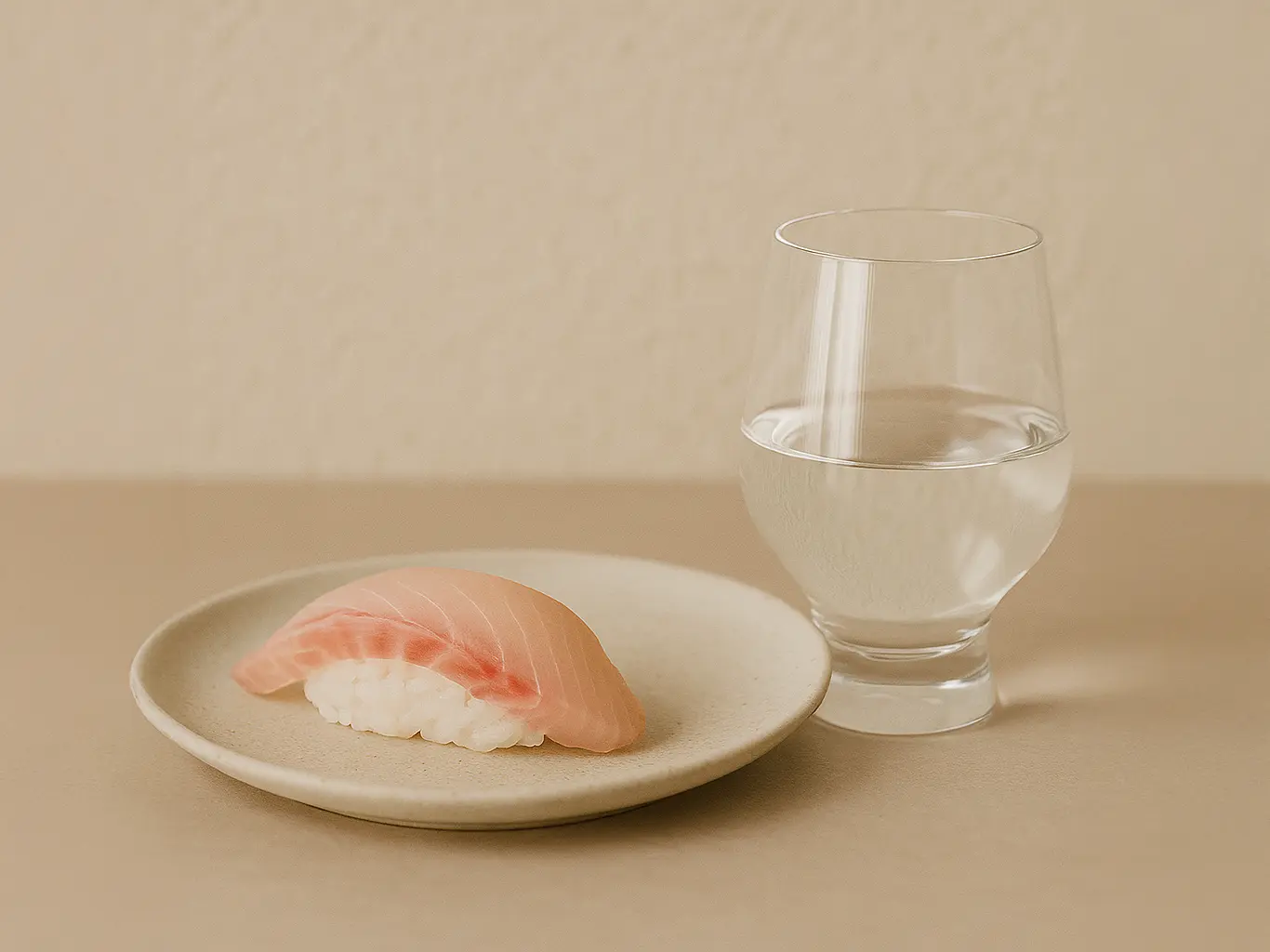 Sea bream sushi and daiginjo