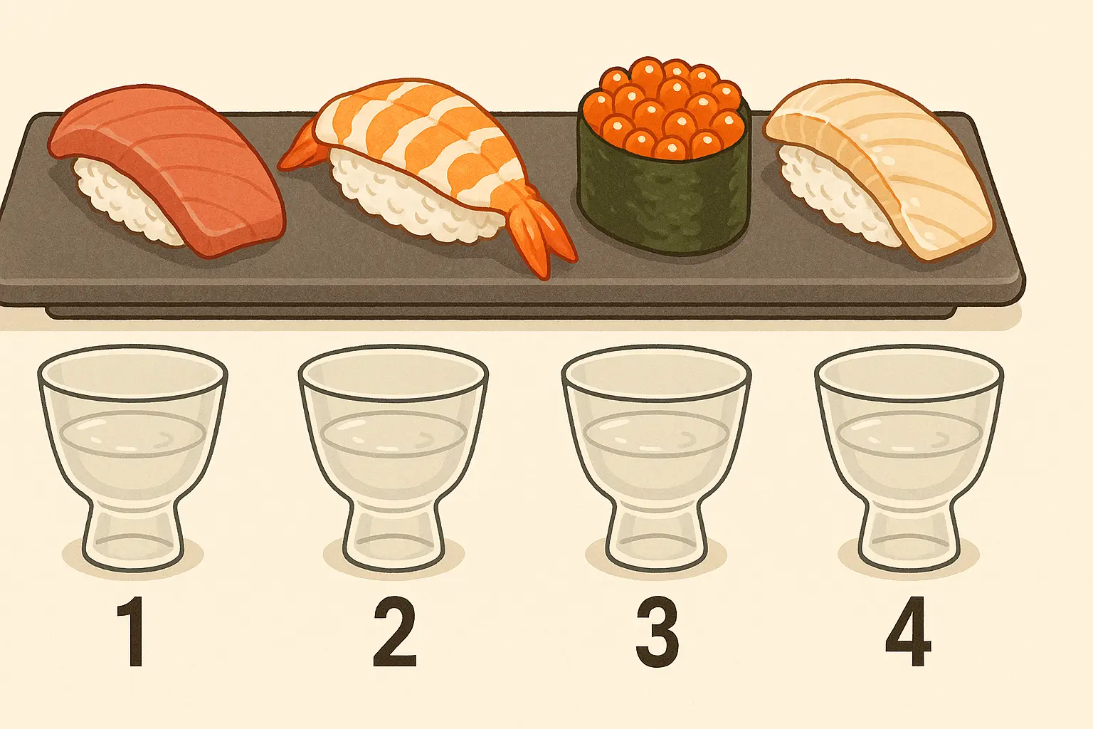 Order of sushi and sake